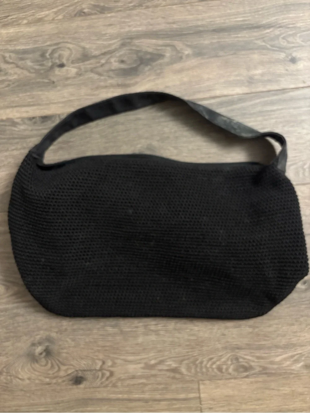 The Sak Black Crochet Hobo Shoulder Bag